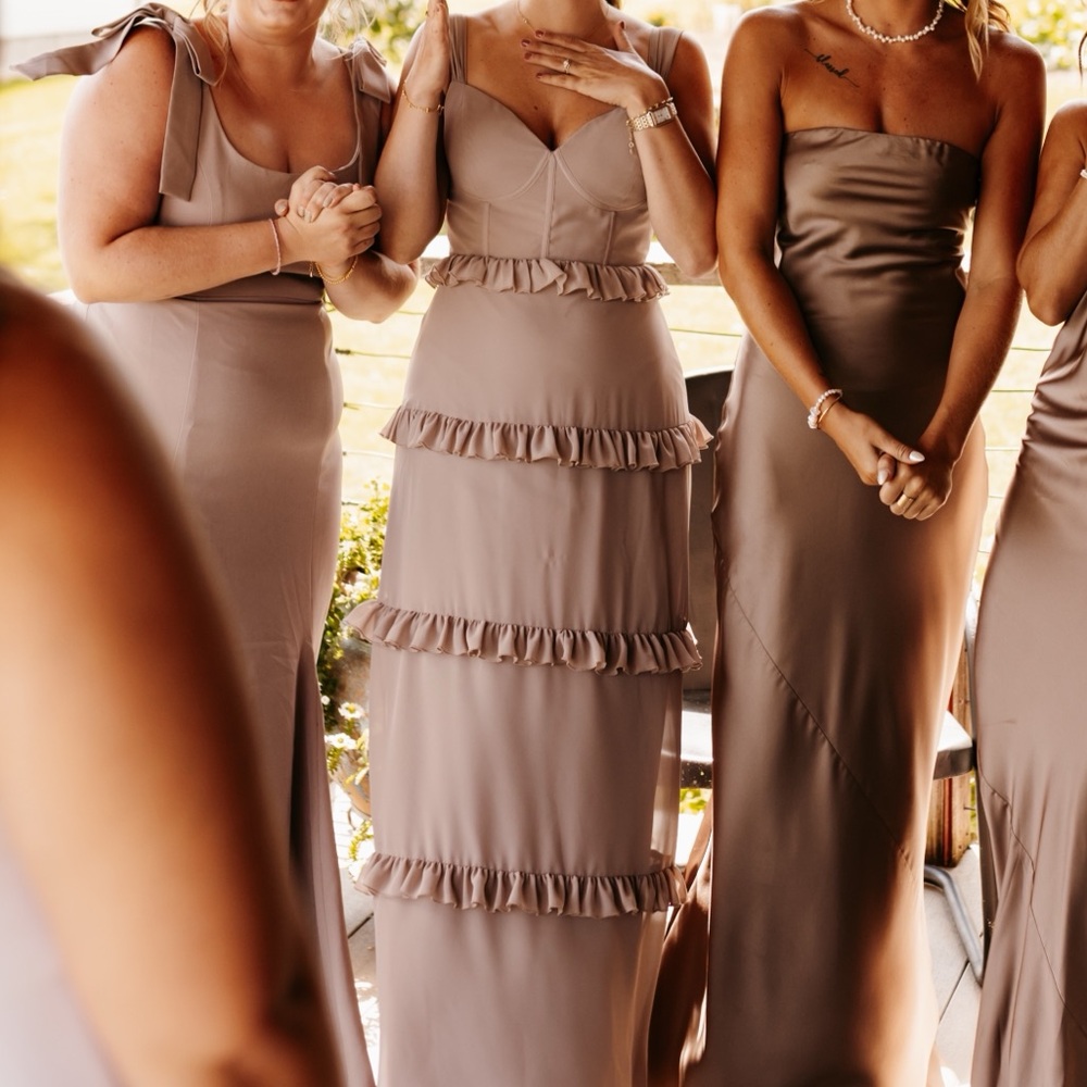 Revelry Taupe Maxi Dress